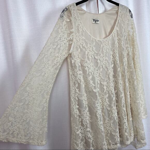 Show Me Your MuMu Ivory Lace Fannie Flow Dress Sz.S - Picture 6 of 12